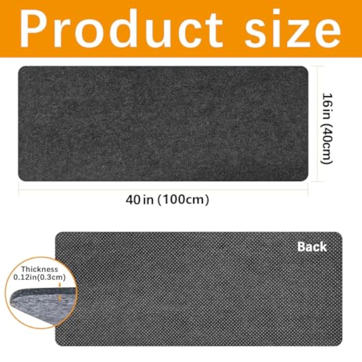 2 Pcs Large Felt Desk Mat, 40''X16'' With Non-Slip Full Desk Mouse Pad,Office Computer Desk For Keyboard Mat,Felt Desk Mat For Desk Pad Protector?100X40Cm?