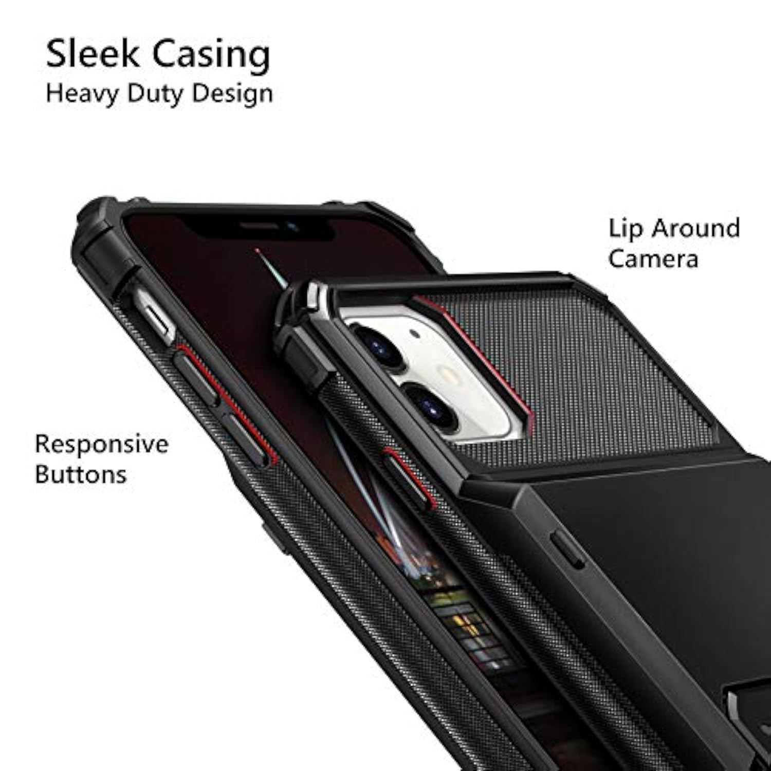 Case For 11 Case Protective Wallet 4-Card Holder Id Slot Flip Door Hidden Pocket Anti-Scratch Dual Layer Hybrid Tpu Bumper Armor Hard Shell Back Cover For 11 6.1 Inch Black