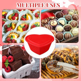 12 Pcs Valentines Large Heart Food Containers With Lids 51 Oz Plastic Red Heart Shaped Box Microwaveable Lunch Containers For Fruit Snack Storage, Freezer Safe