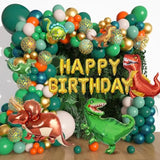 165pcs Dinosaur Balloon Garland Kit, Green & Orange for Jungle Party Decor