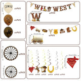 30 Pcs Wild West Cowboy Party Decorations With Banners Hanging Swirls Ceiling Streamers Balloons Paper Wheel Decorations For Birthday Baby Shower Western Theme Party Decor