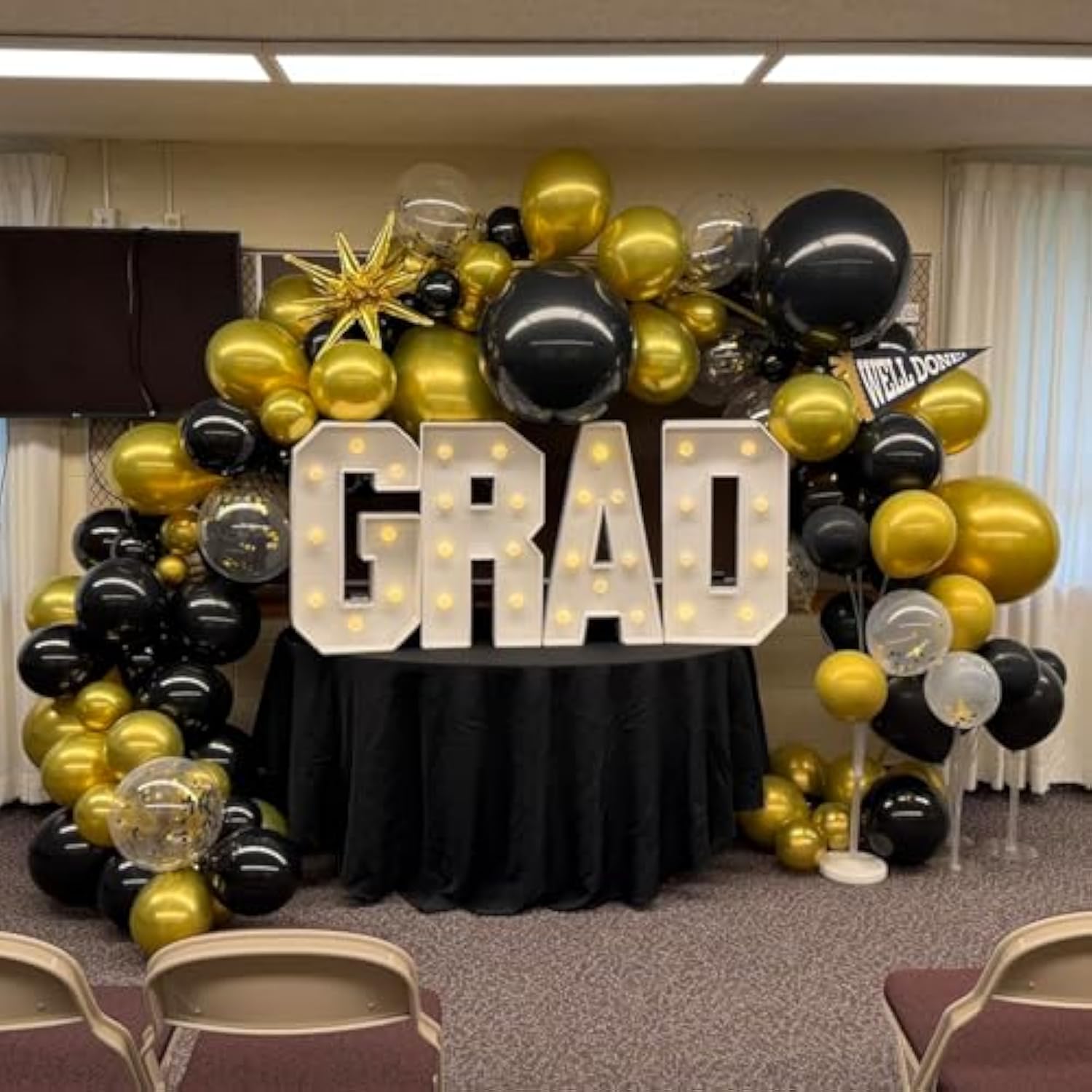 60pk Black Gold Balloons – Metallic & Confetti Latex for Party Decorations