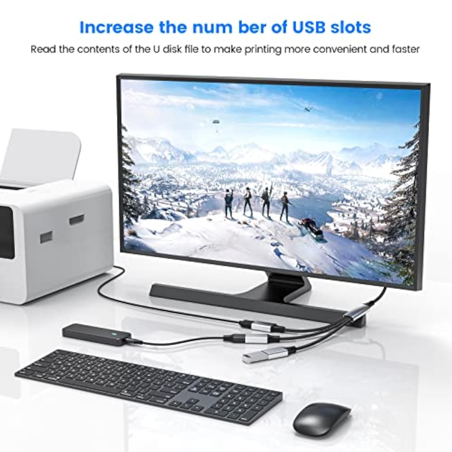 Usb Type A Splitter 2Pack 1 Male To 3 Female Usb2.0 Adapter Usb Extension Cord For Charging/Data Transfer/Laptop/Mac