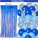 16Th Birthday Decorations For Boys Blue 16Th Sixteen Happy Birthday Banner Supplies Number 16 Balloons Fringe Curtain 16 Years Old Bday Party Supplies Kit For Him Her Girls (Blue)