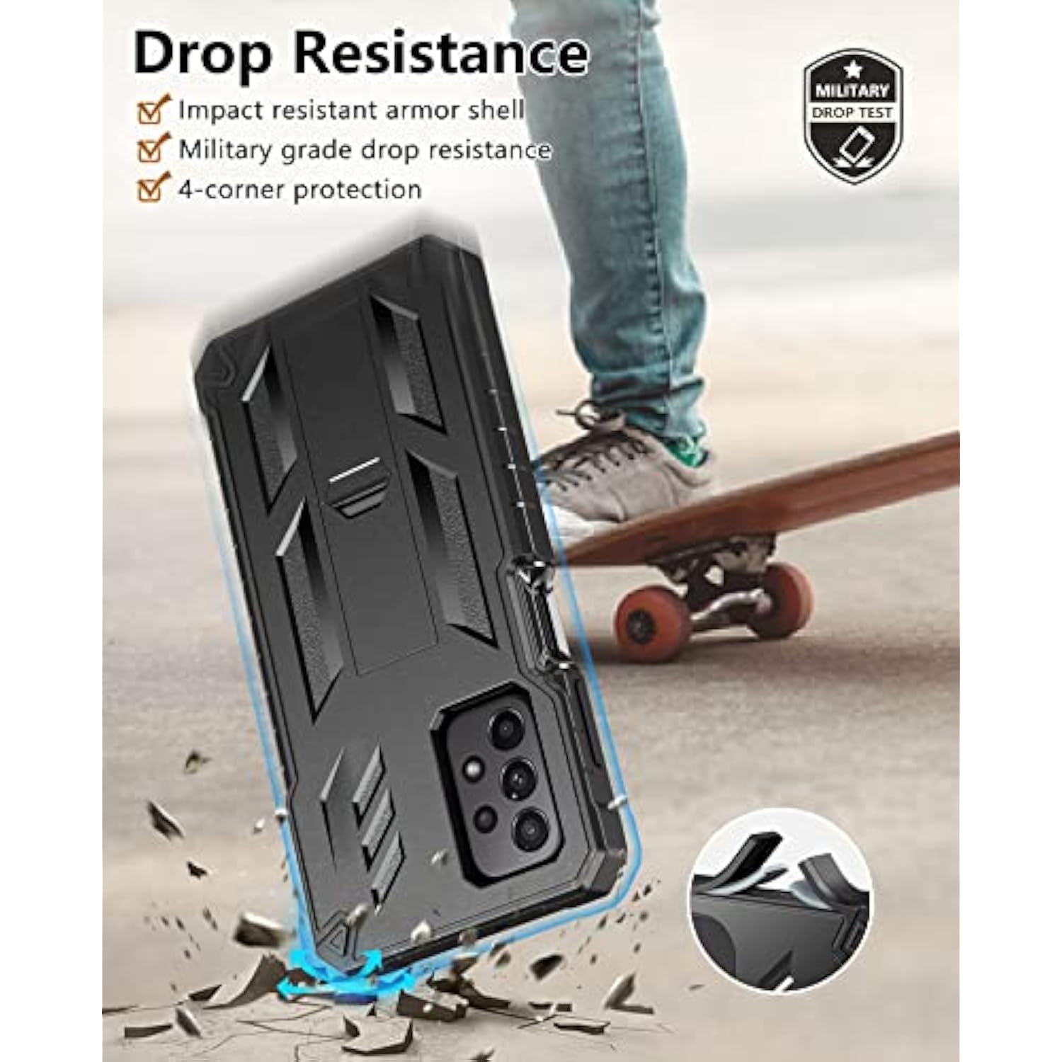 For Samsung Galaxy A23 5G Case: Heavy Duty Rugged Grade Shockproof Tpu Full Protective Shell With Kickstand Durable A23 4G Lte Phonecase Cell Phone Cover
