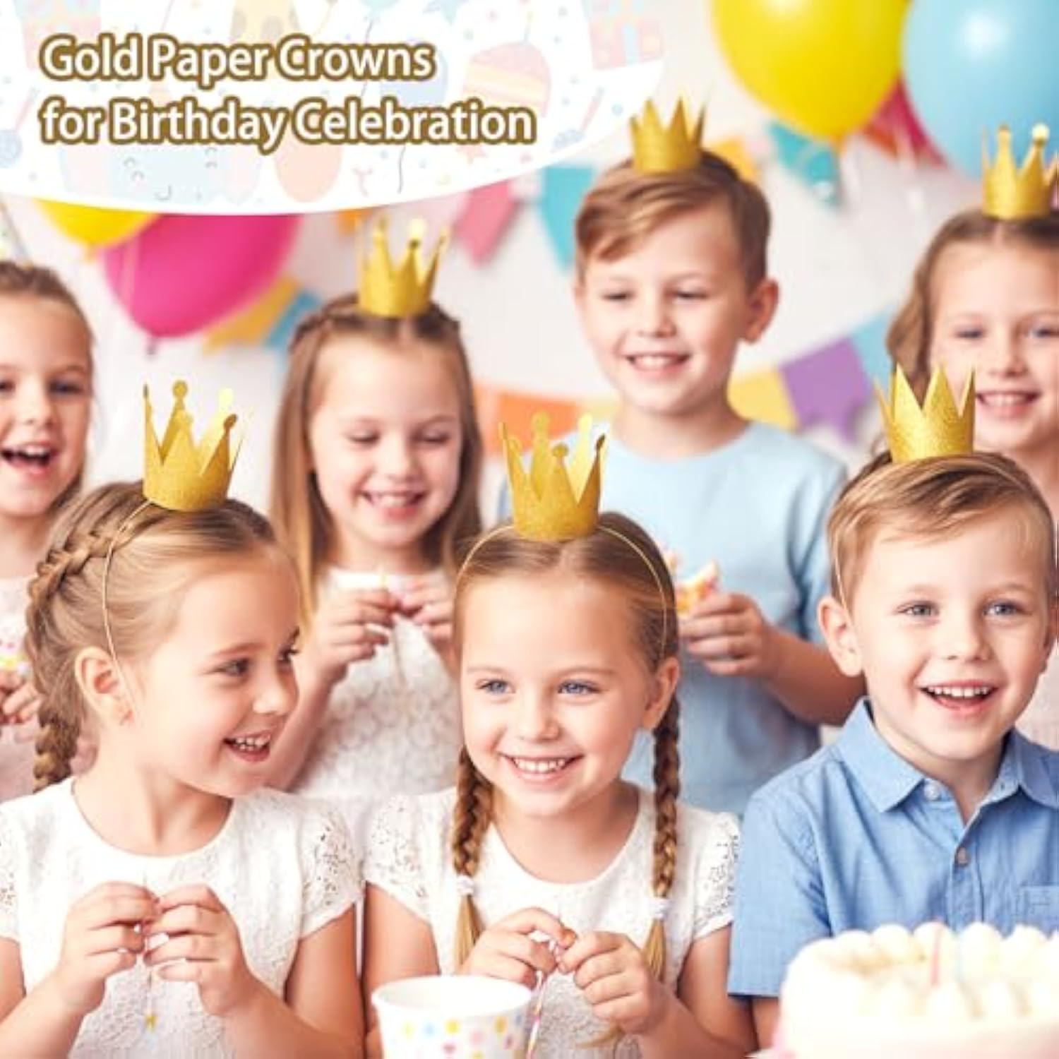 Mini Gold Paper Crowns For Kids, Bulk Royal Tiara Party Hats, Prince And Princess Birthday Costume Headband For Themed Party Favor Classroom Celebrations Diy Craft Accessories