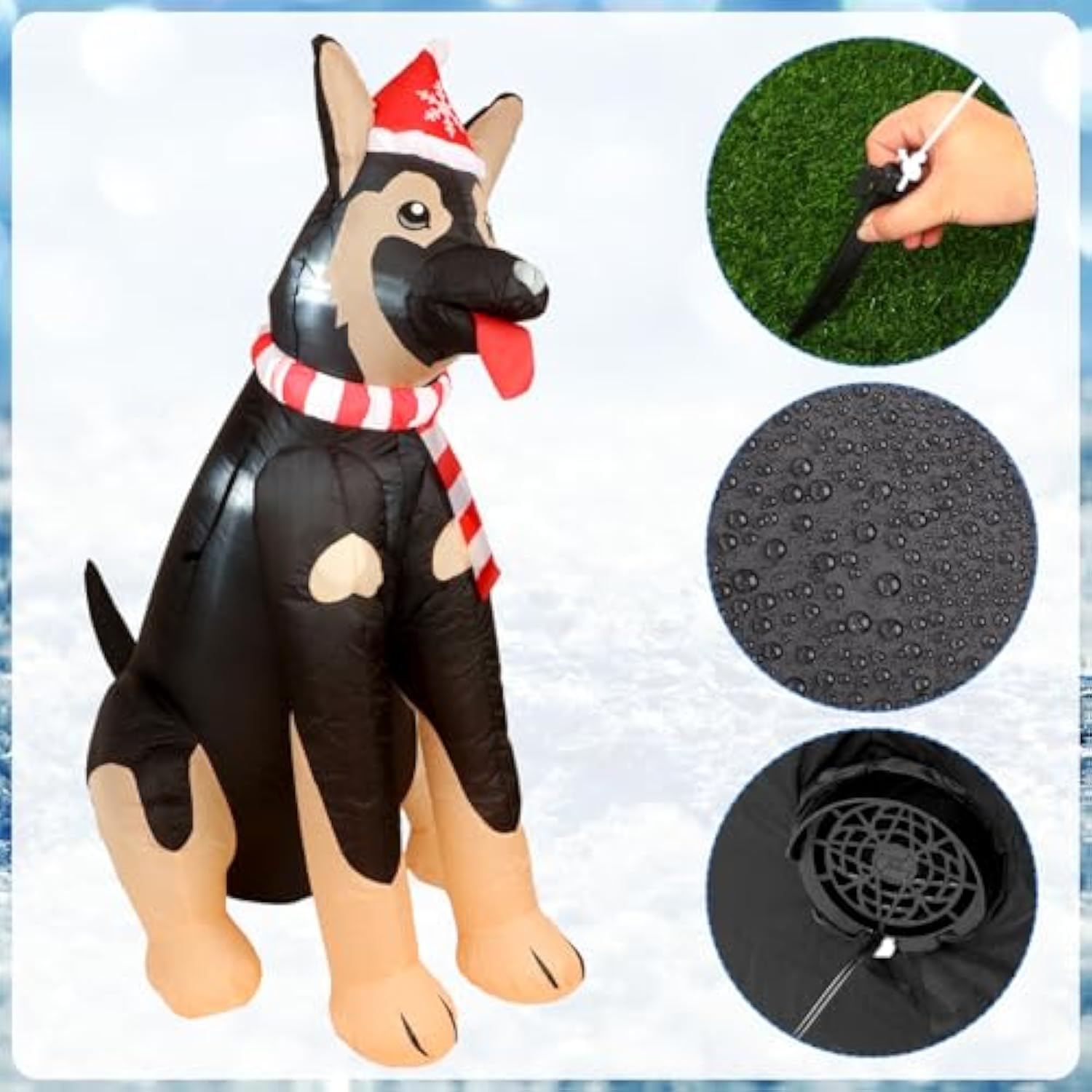 5 Ft Inflatable German Shepherd Christmas Decoration 2025 Blow Up Yard Outdoor Dog Decoration Christmas Inflatable Germa