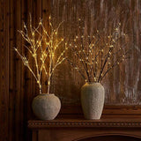 Lighted Brown Willow Branches 32In 100 Led With Timer Battery Operated, Tree Branch With Warm White Lights For Holiday C
