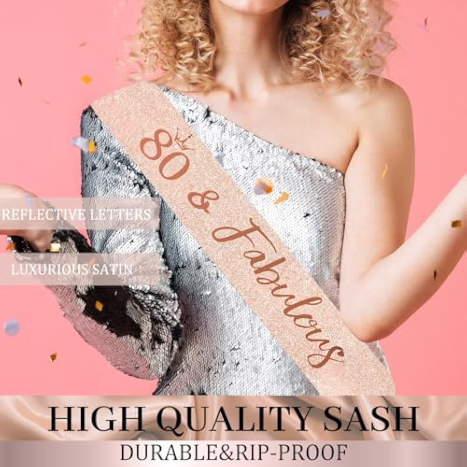 80Th Birthday Decorations For Women, 30Pcs Rose Gold Happy Birthday Party Supplies, 80Th Crown And Sash, Banner, Hanging Swirl Flag, Balloons, 80 Year Old Party Decoration Set