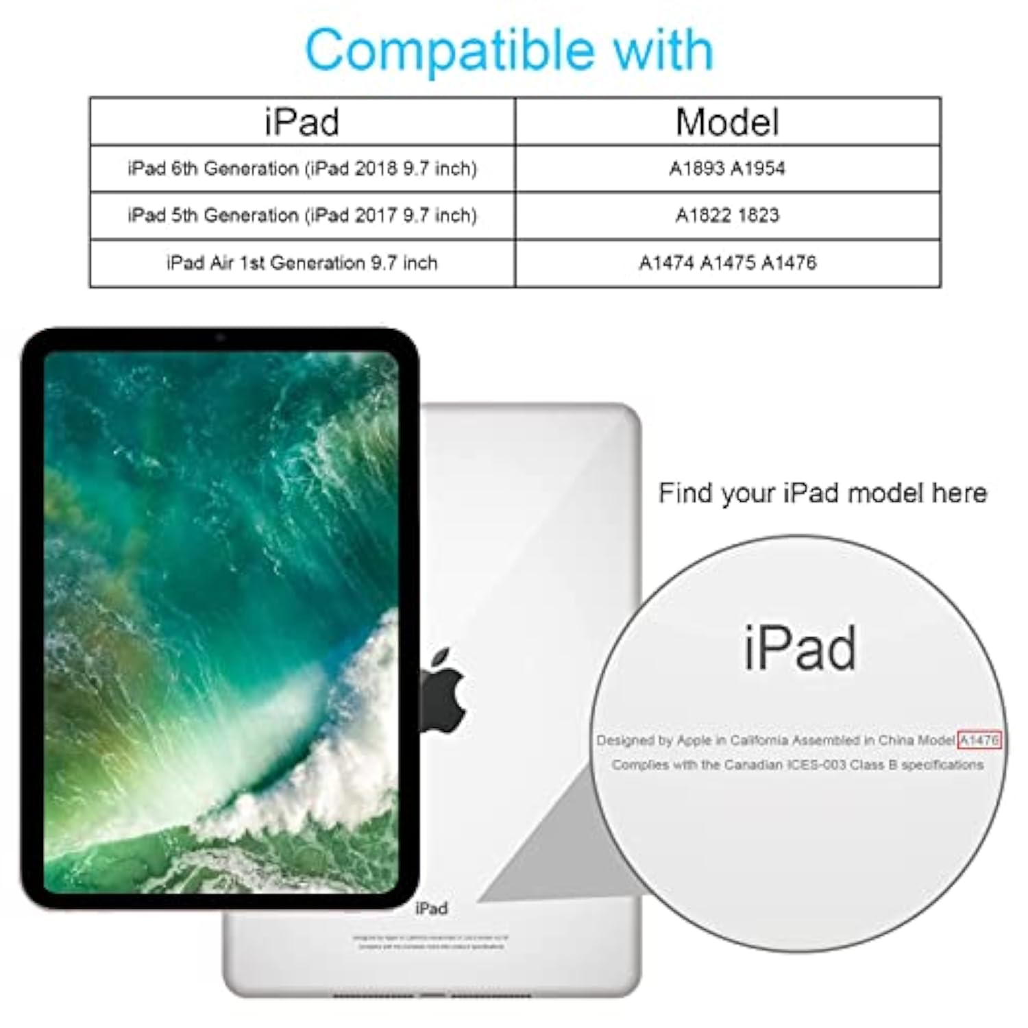 For Ipad 6Th 5Th Generation Case Ipad 2018/2017 9.7 Inch With Kickstand For Gi