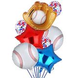 Baseball Birthday Party Foil Balloons Set Decorations Glove Round Baseball Theme Mylar Confetti Balloon Supplies Baby Shower