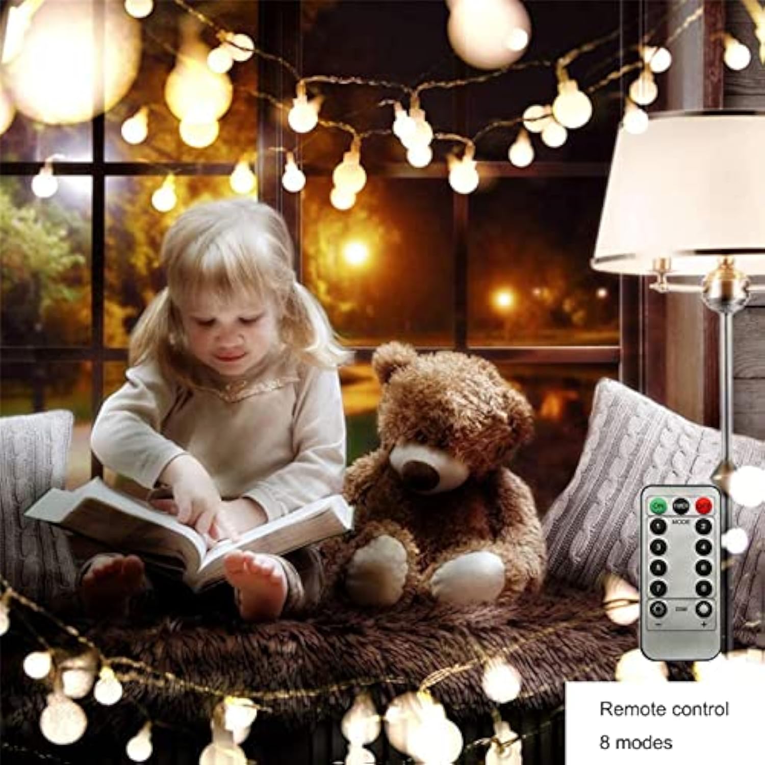 Led Ball String Lights, 19.6Ft 40Leds Globe Waterproof Fairy String Lights With Remote Control Usb Powered, Decorations