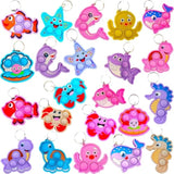24 Packs Bulk Mini 10 Designs Ocean Animal Classroom Students Prizes From Teacher,Sea Creature Birthday Party Favors Baby Teething Fidgets