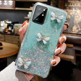 For Samsung Galaxy A16 5G Glitter Case, Cute 3D Butterfly Bling Glitter Sparkle Shiny Soft Tpu Silicone Clear Shockproof Women Girls Slim Thin Protective Phone Case For Galaxy A16 5G (Blue)