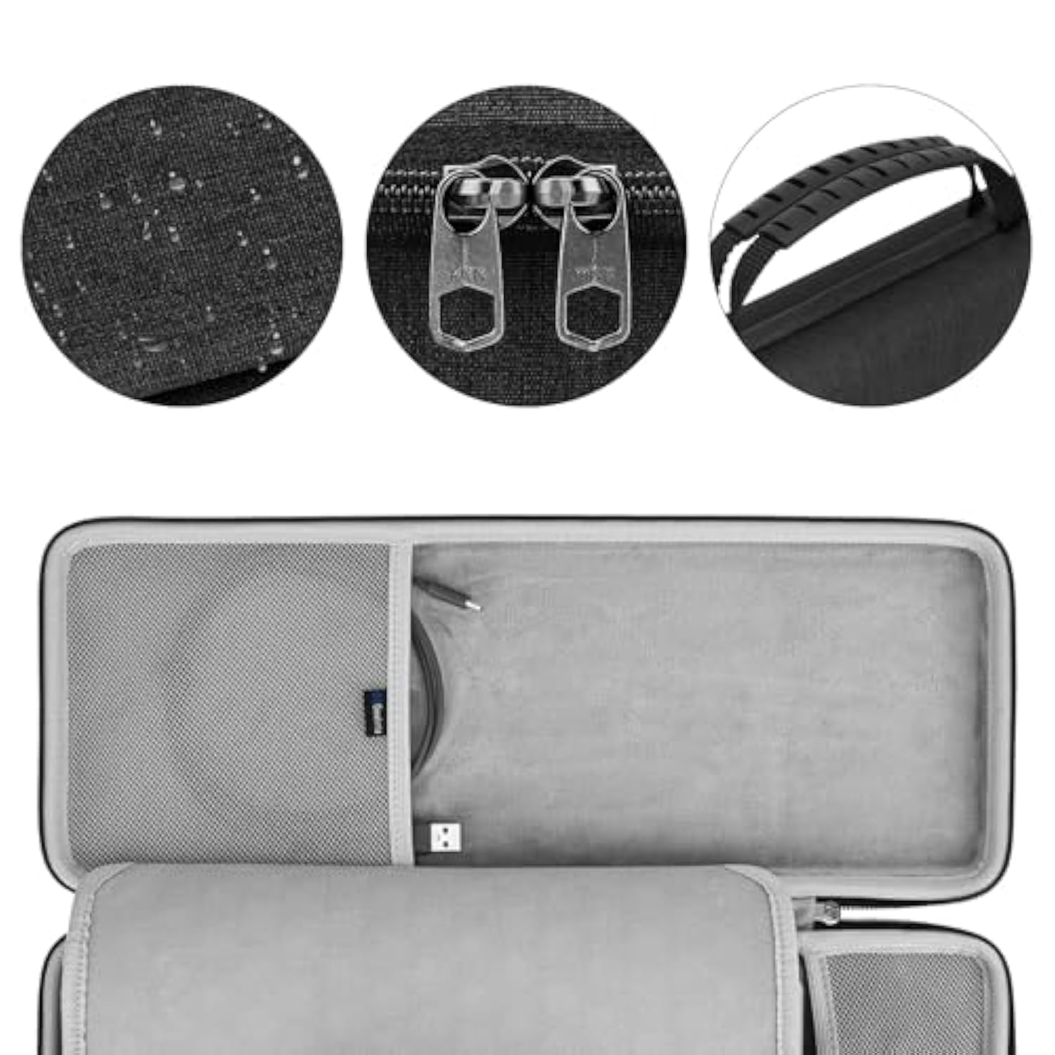 GEEKRIA Keyboard and Mouse Combo Case, Compatible with Logitech MX Mechanical Mini, Keychron K3 Version 2, LOFREE Flow84, MelGeek O2, Flow Lite 84, Portable Hard Shell Travel Bag (Dark Gray)