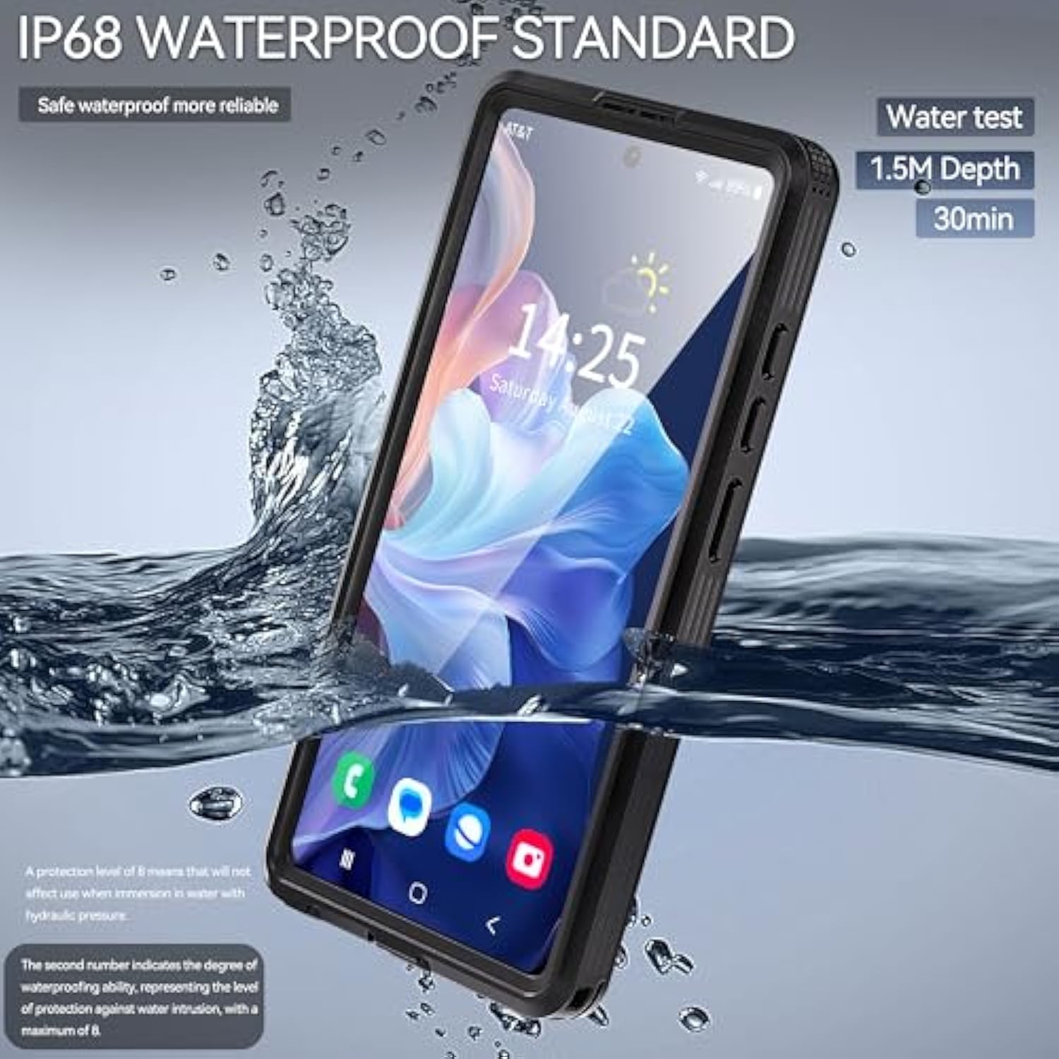 Compatible With Samsung Galaxy S25 Ultra Case Waterproof Protective,Built-In Lens & Screen Protector, Military Grade Shockproof, Full Body Rugged Case For Galaxy S25 Ultra 6.9 Inches (Black)