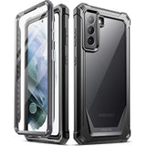 Guardian Series Case For Samsung Galaxy S21 5G, 6.3 Inch, Full-Body Hybrid Shockproof Bumper Clear Cover Case, Built-In-Screen Protector, Black/Clear