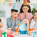 Blue Rainbow Cake Toppers Mini Balls Blue Orange Dog Birthday Party Decor