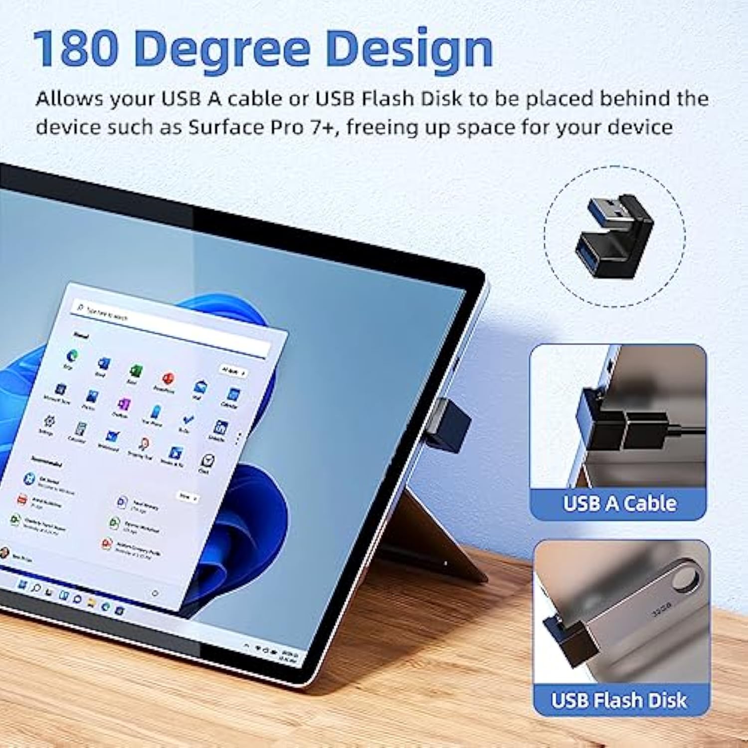 6 Pack 180 Degree & 90 Degree Usb 3.1 Adapter, Left And Right Angle Usb A Male