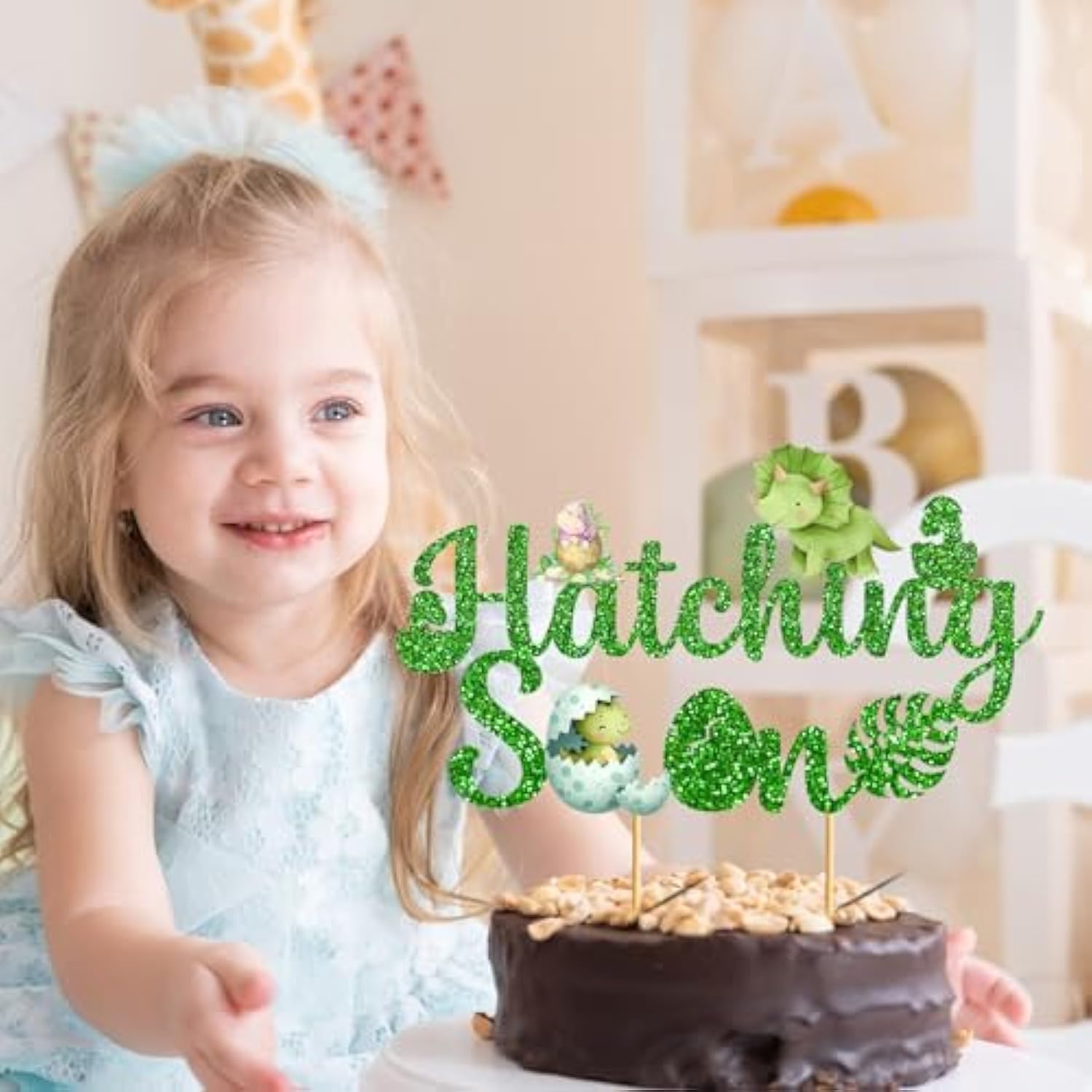 Hatching Soon Dinosaur Cake Topper Dinosaur Cake Decorations Hatching Soon Baby Shower Decorations Dinosaur Baby Shower Decorations