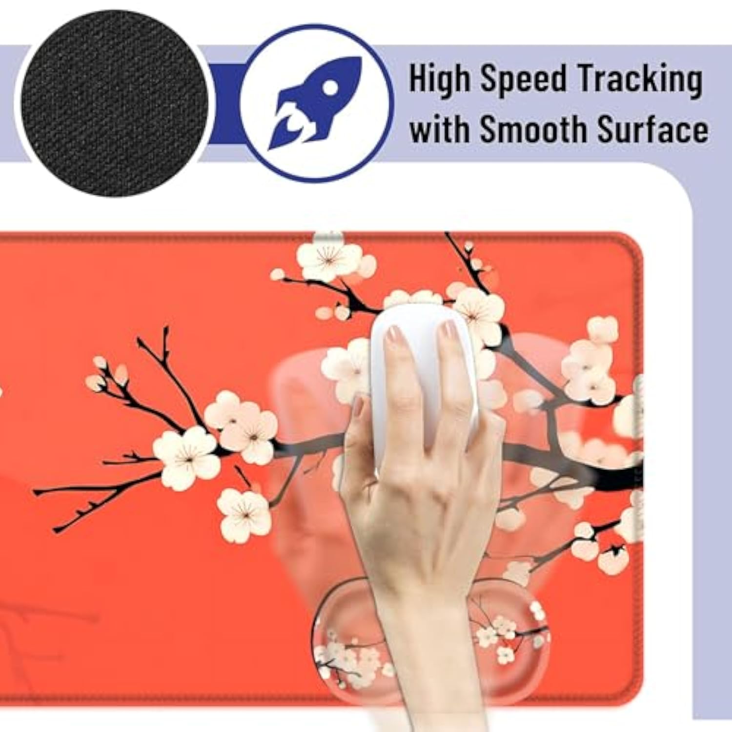 Large Mouse Pad And Keyboard Wrist Rest, Desk Pad For Keyboard And Mouse, 4-In-1 Large Gaming Mouse Pad With Wrist Support, Desk Mat For Home Office Study Game,Beautiful Flowers