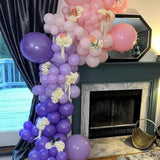 Purple Pink Balloons, 60 Packs 12 Inch Metallic Purple Pink Confetti Balloons, Lavender And Light Pink Latex Balloons With Ribbon For Girls Women Birthday Wedding Baby Shower Party Decoration