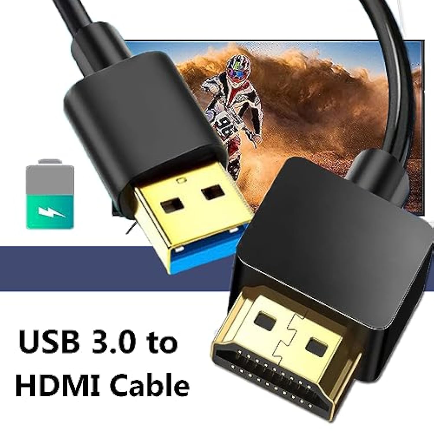 Usb To Hdmi Cable, Usb To Hdmi Adapter For Monitor, Usb 3.0 Male To Hdmi Male