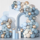 129PCS Dusty Blue Balloon Garland Kit for Baby Shower, Birthday, and Wedding Decor