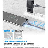 Usb C Cable 3.1A Fast Charging [3Pack,6.6Ft+3.3Ft+1.5Ft], Usb-A To Usb-C Charg