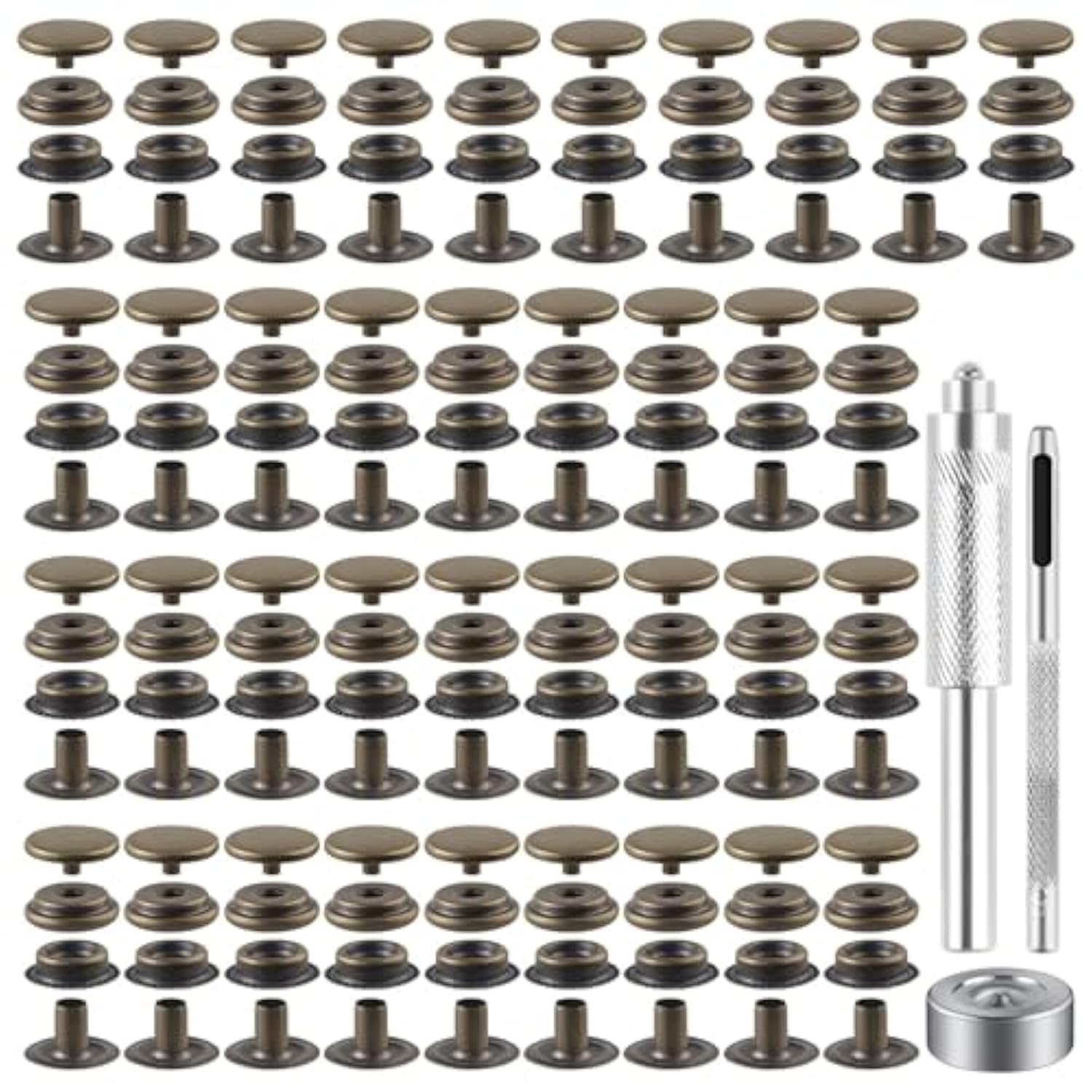 72 Pieces 15Mm Snap Fastener Kit Tool Snap Button Kit Snaps For Leathe
