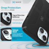 Speck iPhone 15 Case - Built for MagSafe, Drop Protection Grip – for iPhone 15 iPhone 14 & iPhone 13 - Scratch Resistant, Soft Touch, 6.1 Inch Phone Case - CandyShell Grip Black/Slate Grey