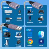 2025 Upgraded,Usb Splitter 1 In 2 Out Cable,Double Usb Port Extender Power Split Adapter,Data & Charger Cord Extension Adapter Cable-25 Cm (Data And For Charging But Wouldn'T Work With Carplay