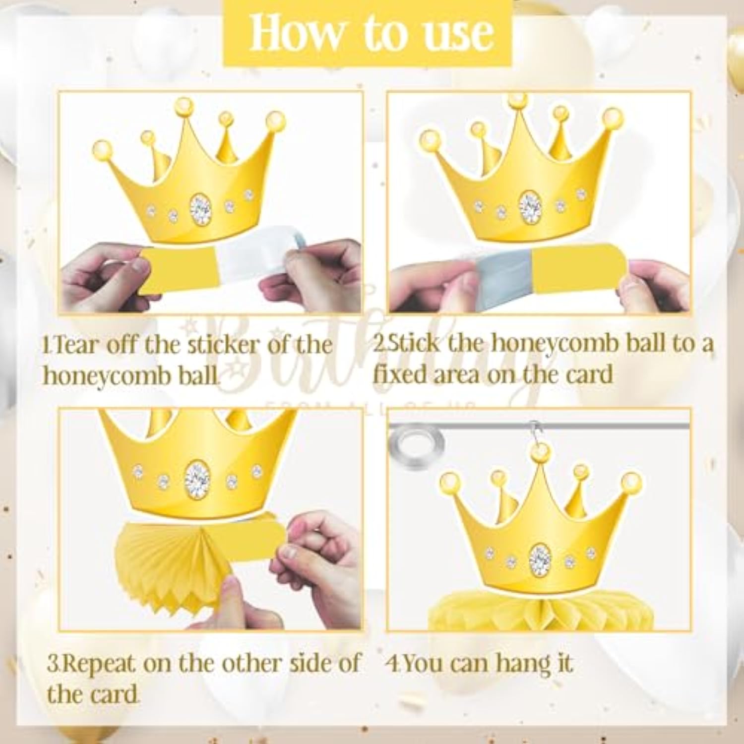 Golden Birthday Party Decorations, Gold Glitter Stay Golden Honeycomb Centerpieces For Women Men Golden Birthday Party Decorations Supplies Accessories Favors Gift