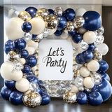 Navy Blue & Silver Balloon Arch Kit: Party Decorations (129 pcs)