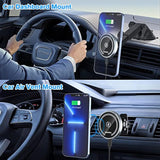 For Magsafe Car Mount Charger, Magnetic Wireless Fast Charging For Iphone16,15,14, 13, 12 Pro Max,Plus,Mini,3-In-1 Vent/Dash/Windshield Auto-Alignment Phone Holder?No 36W Qc3.0 Adapter?