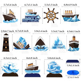 Nautical Theme Party Honeycomb Centerpieces 12-Piece Cruise Ship Classic Movie Table Decorations Ocean Ship Table Centerpieces Nautical Birthday Party Decorations for Baby Shower Supplies