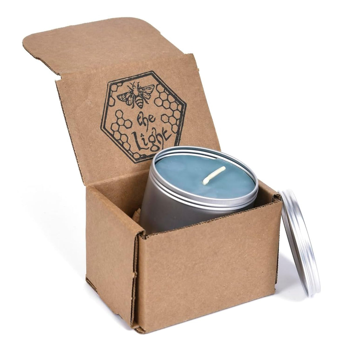 Beethelight Beeswax Jar Candle With Lid - Christmas Tree Themed Aromatherapy Candle - 25 Hours Burn Time - All Natural 100% Pure Beeswax Candle - Handmade Decorative Jar Candle