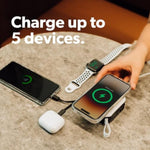 Powerpack Universal - 5 In 1 Magsafe Compatible Travel Charger | Universal Adapter | Travel Power Bank | Included Adapter Plug (Midnight Black)