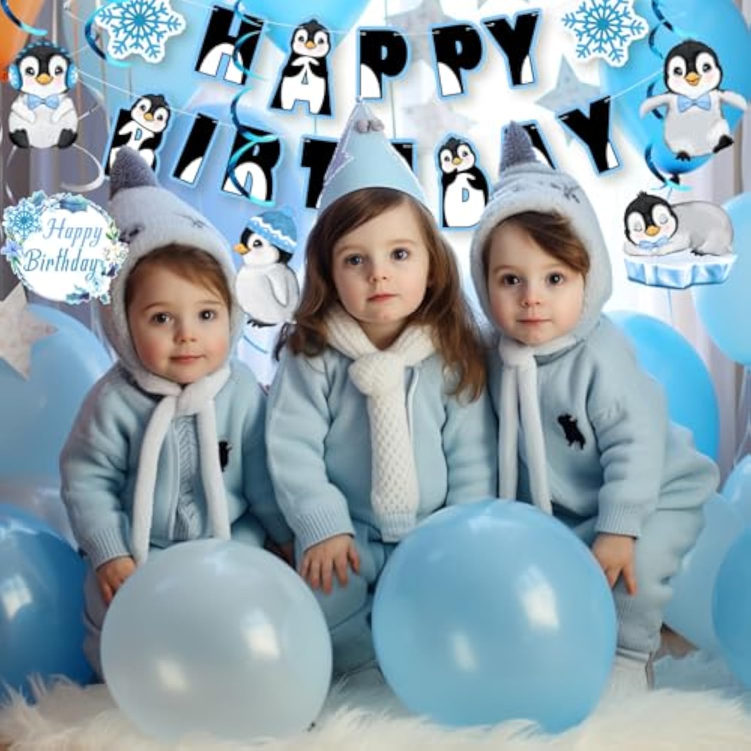 Penguin Happy Birthday Banner & Streamers – Party Supplies for Kids & Teens