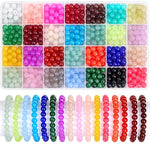 700 Pieces Glass Beads For Jewelry Making, 28 Colors 8Mm Crystal Beads For Bracelets And Diy Crafts
