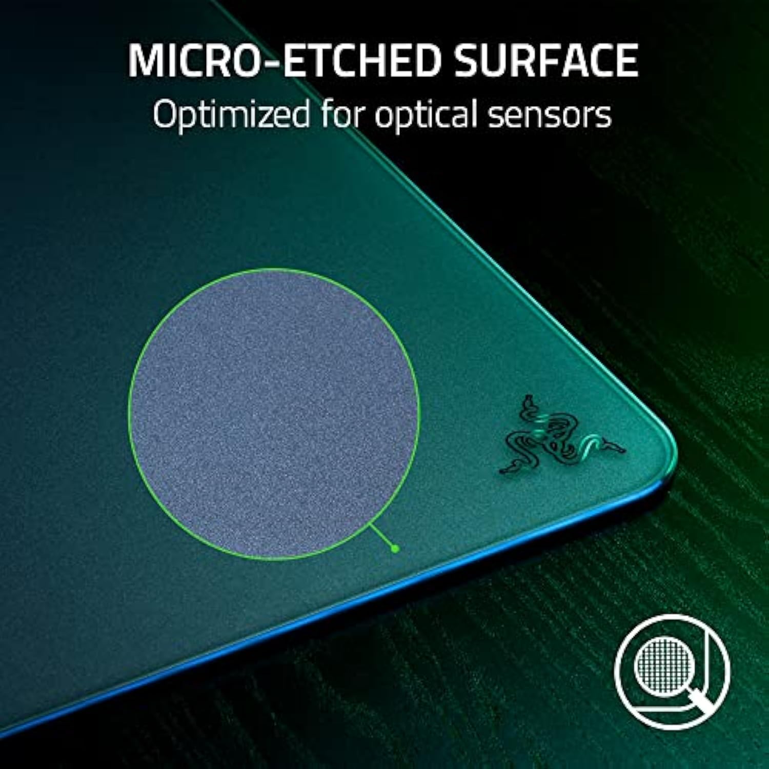 Razer Atlas Tempered Glass Gaming Mouse Mat: Ultra-Smooth Micro-Etched Surface