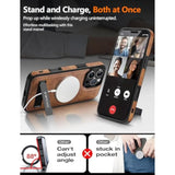 iPhone 16 Pro Max Leather Case, MagSafe, Slim, Built-in Stand, Protective Cover