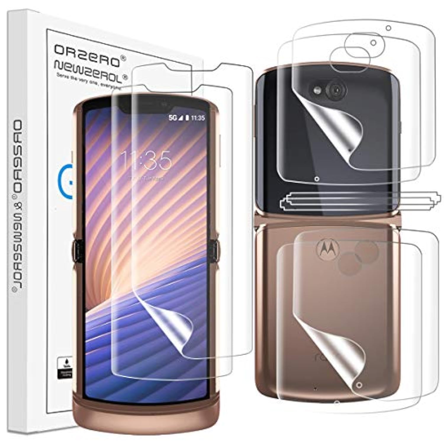 (2 Sets 8 Pcs) Tpu Screen Protector Compatible For Motorola Razr 5G 2020 (Not Glass) Protector De Pantalla High Definition Anti-Scratch Bubble Free