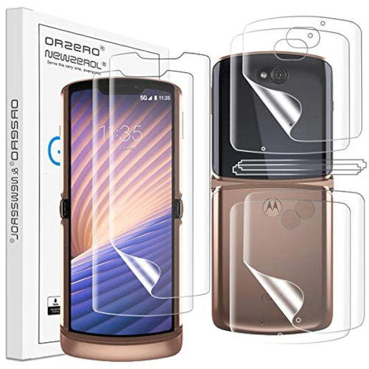 (2 Sets 8 Pcs) Tpu Screen Protector Compatible For Motorola Razr 5G 2020 (Not Glass) Protector De Pantalla High Definition Anti-Scratch Bubble Free