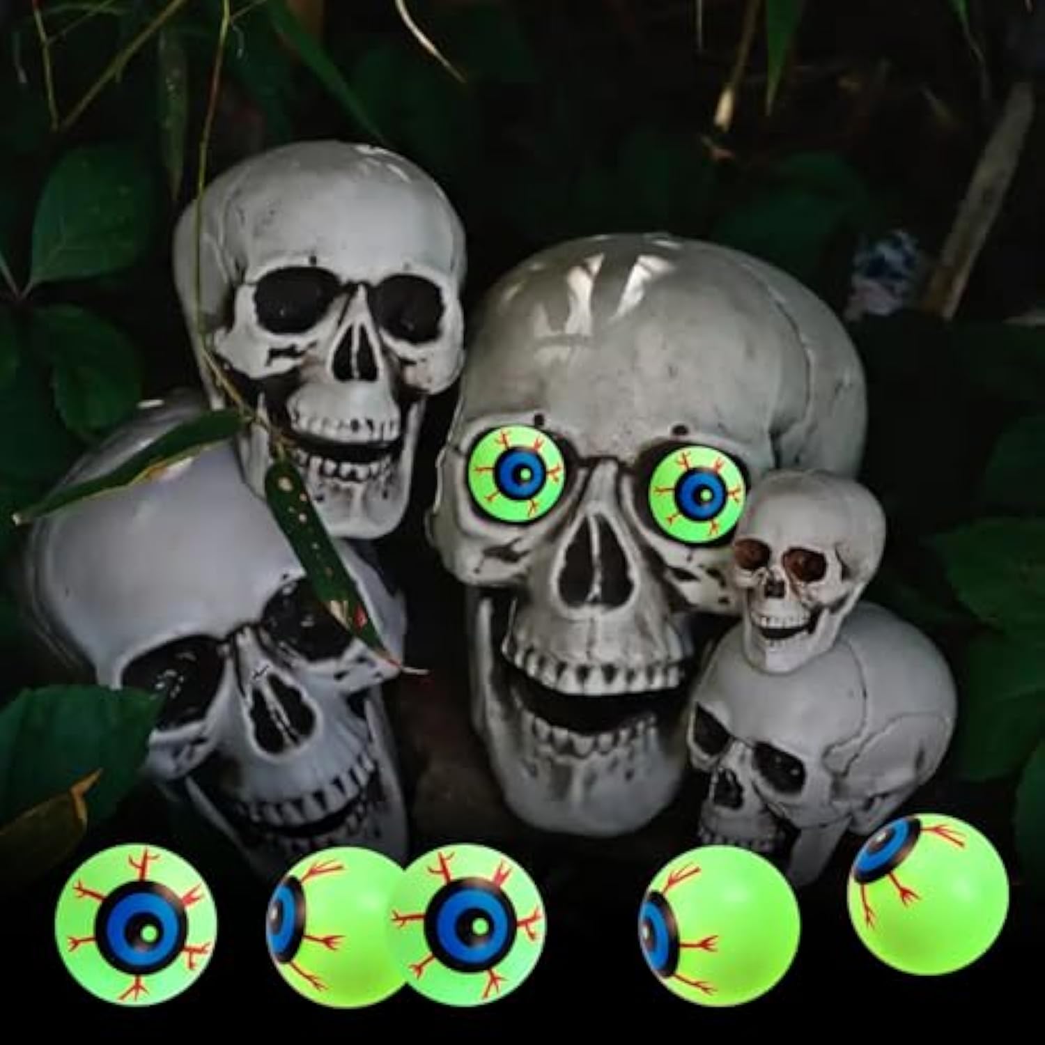 30Pcs 1.5In Plastic Halloween Eyeballs Glow In The Dark Eyeball For Kids Toys, Fake Eye Balls For Halloween Party Favors Goody Bag Fillers Terror Props