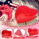 24 Pcs 17 Oz Valentine'S Day Heart Shaped Container Plastic Seasoning Containers Box Food Storage Containers With Clear Transparent Lids Reusable Dessert Box For Valentine Fruit Vegetable (Red)