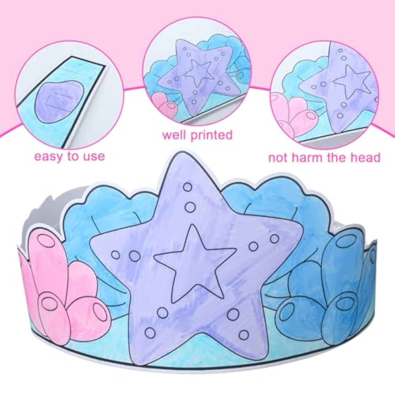 24 Pcs Diy Mermaid Crown Color Your Own Mermaid Activities For Ocean Themed Sunday School Classroom Kids Crafts Activities