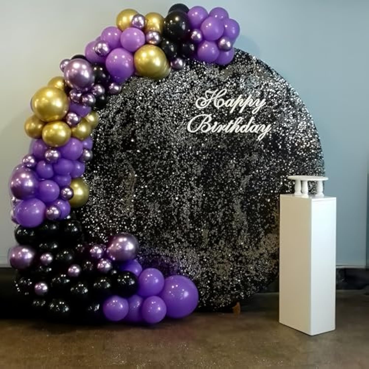 Purple Black And Gold Balloon Arch Kit Graduation Balloons Garland Black Metallic Dark Royal Purple Gold Confetti Balloon For Women Grad Class Of 2025 Decor Wednesday Birthday Baby Shower Party