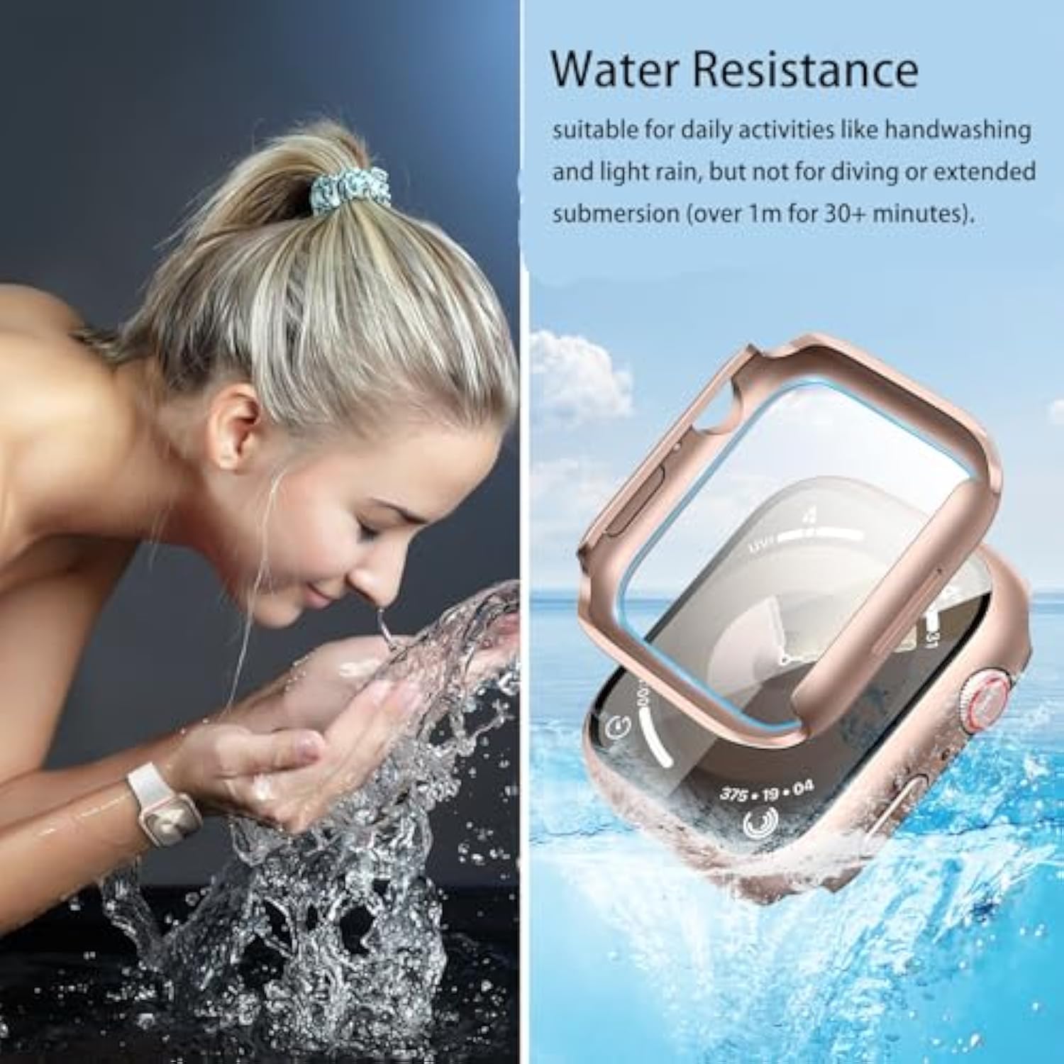 Waterproof Screen Protector Case Compatible For Apple Watch Series 6/5/4/Se 40Mm, Hard Bumper With Tempered Glass For Iwatch Cover 40 Mm