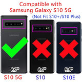 Military Grade Drop Impact For Samsung Galaxy S10 5G Case [Fit S10 5G] Metal Rotating Ring Kickstand Holder Built-In Magnetic Car Mount Armor Shockproof Case For Galaxy S10 5G Phone Case (Black)